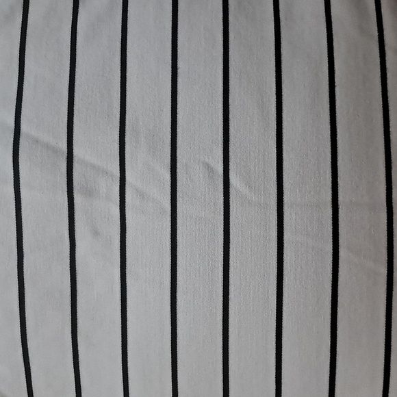 Adrienne Vittadini Black & White Striped Crew Neck Cropped Short Sleeve Top L - Picture 9 of 10